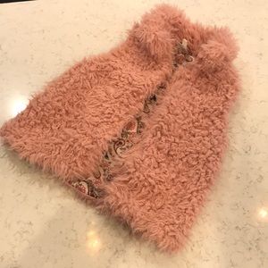 Toughskins Faux Fur Blush Vest - Size Large 6X